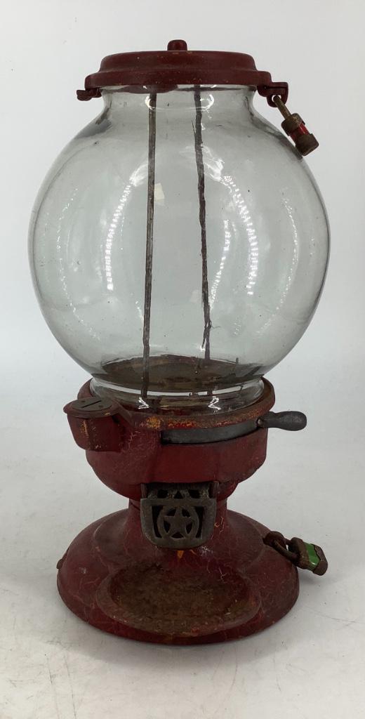Vintage American Gum ball Machine. 16.1/4” tall. 1920s. (1 of 4)