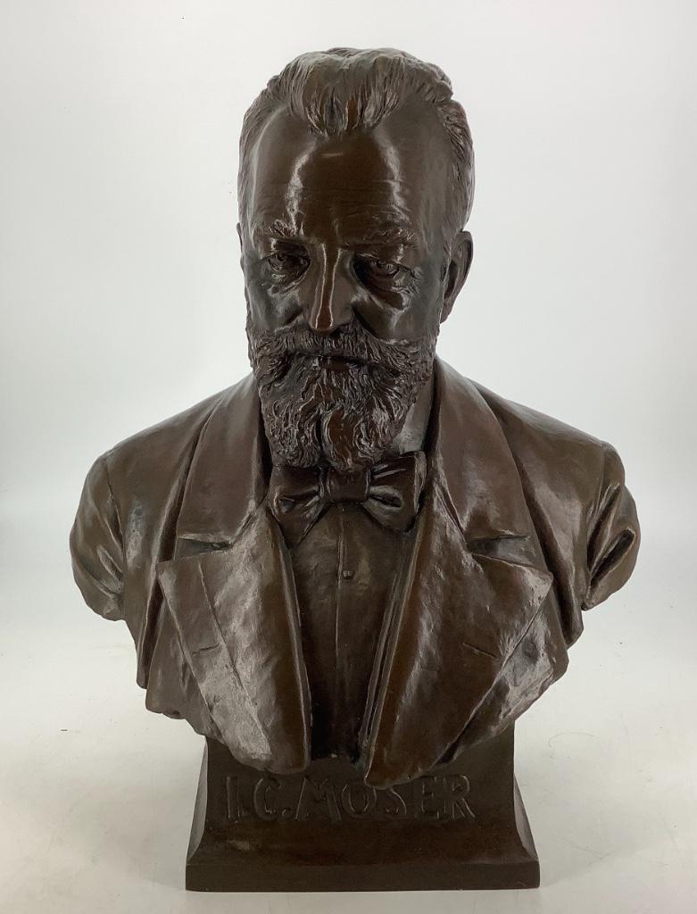 Cast Bronze bust, Bruno Kruse Portrait. 21 1/2” tall. (1 of 2)