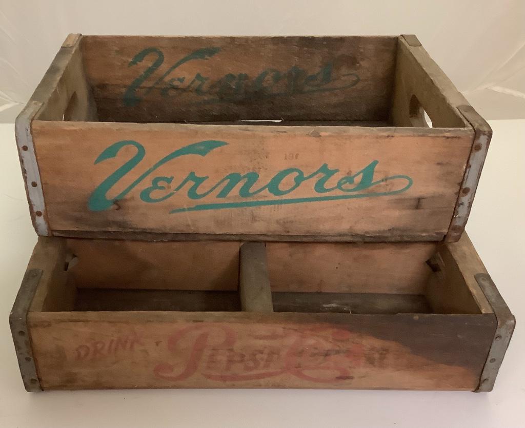 2 wooden crates Vernors and Pepsi Cola. (1 of 1)