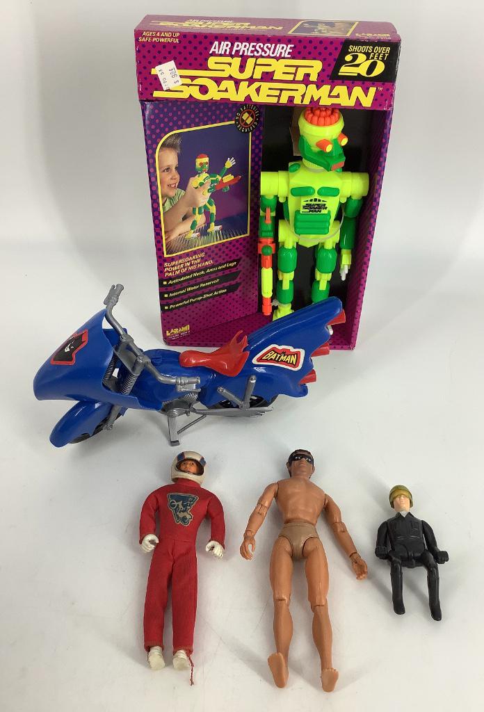 (5) items - Super Soakerman Robot-Batman Motorcycle-3 (1 of 4)