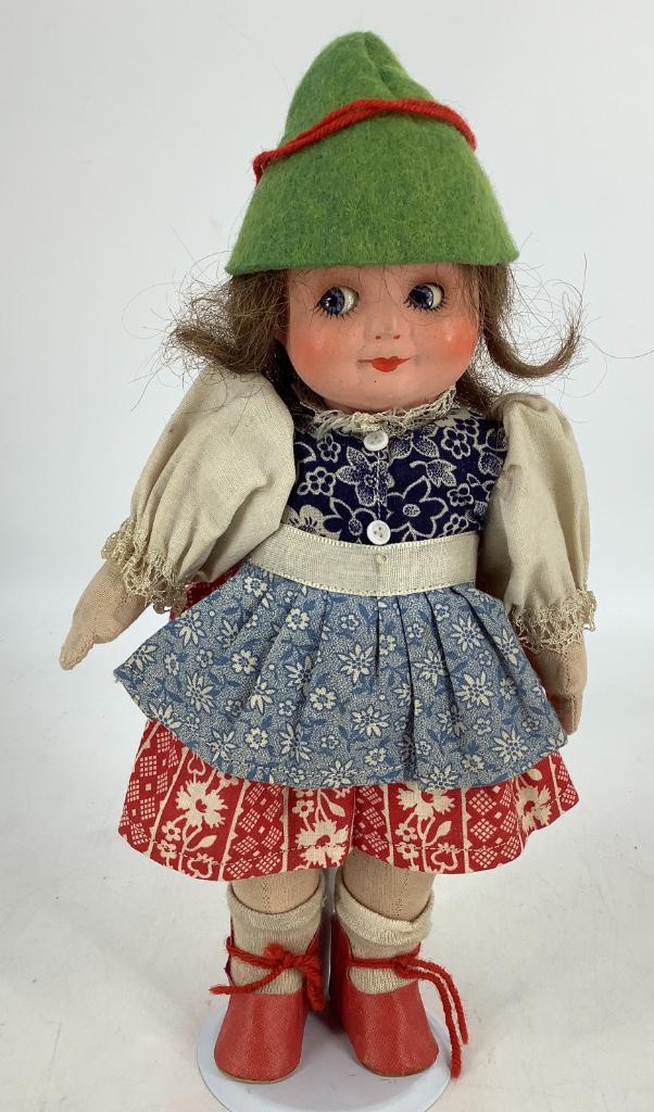 10" Painted Bisque socket head Googly Girl. Marked as (1 of 2)