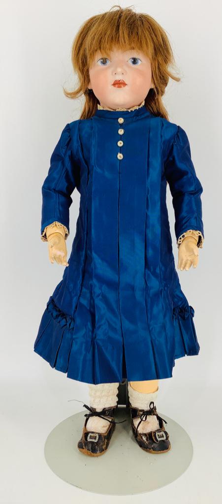 21" Bisque socket head girl marked "1". Human hair wig, (1 of 4)