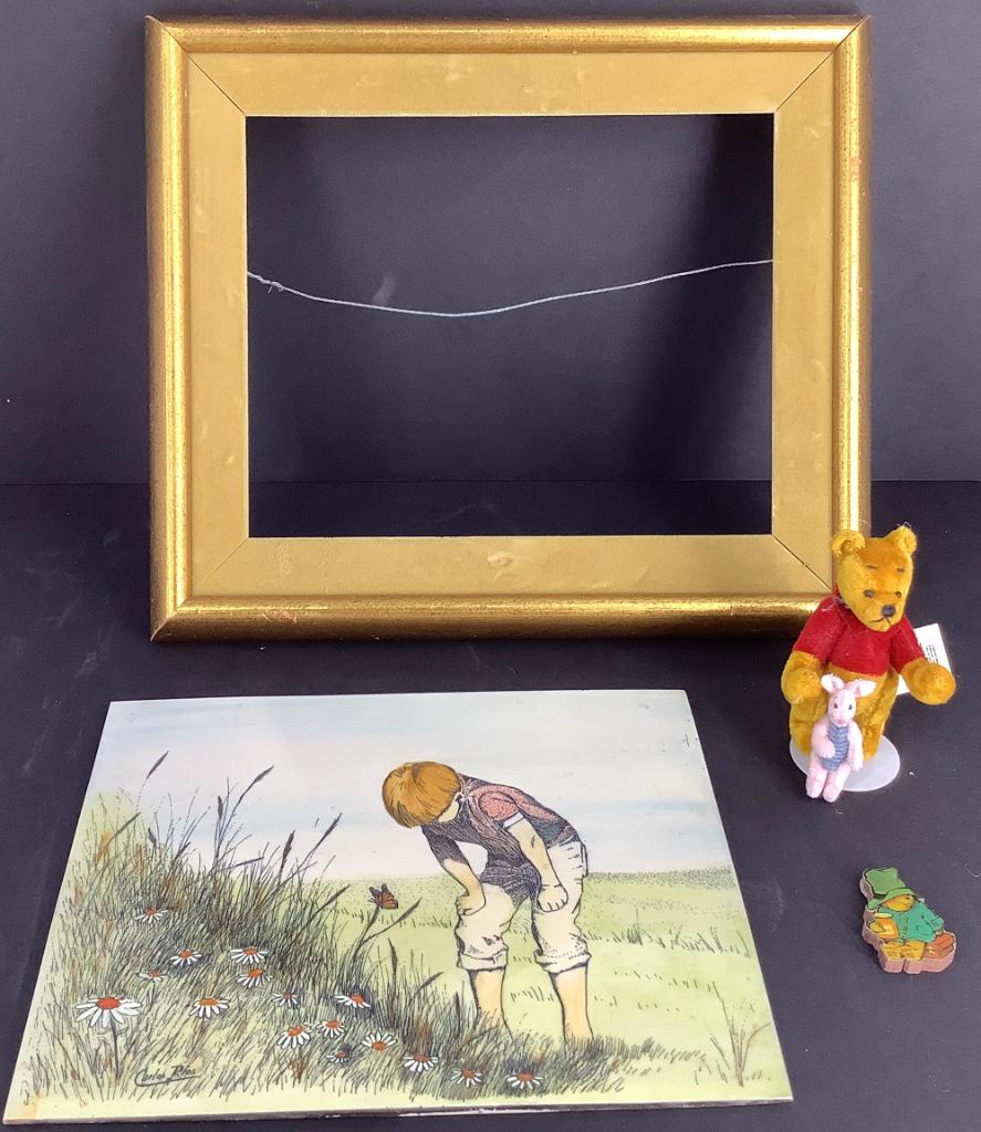 Christopher Robin porcelain picture with gold wood (1 of 3)