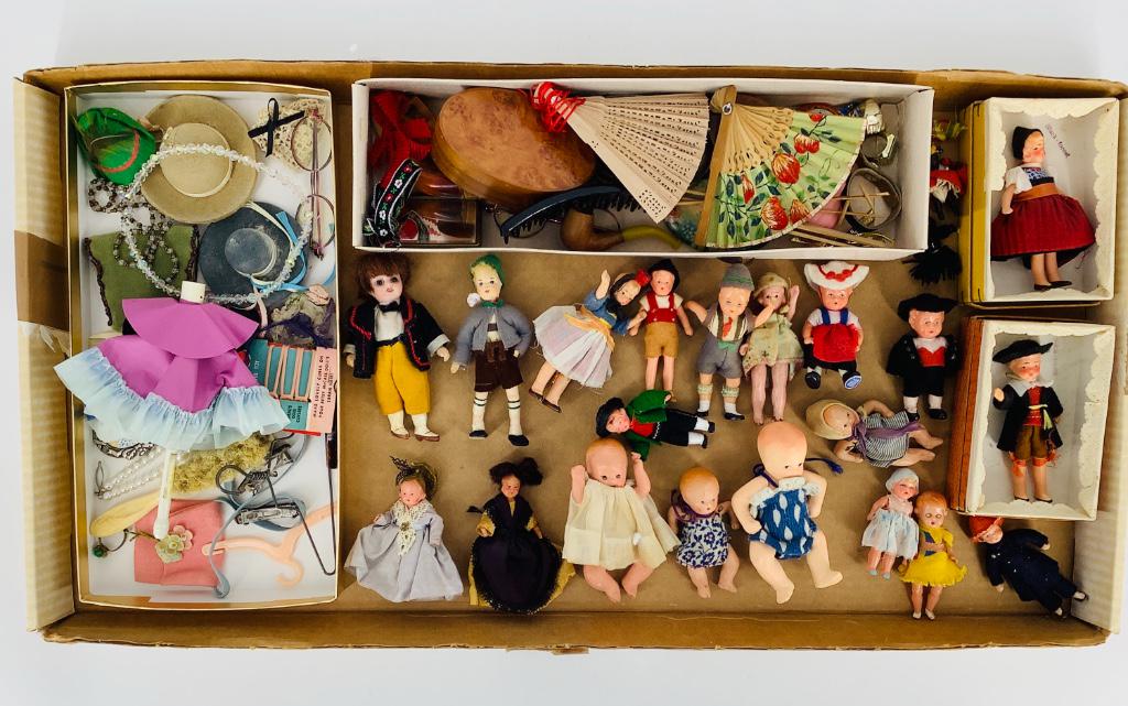 Lot of miniature bisque and plastic dolls (21), Lot of (1 of 1)