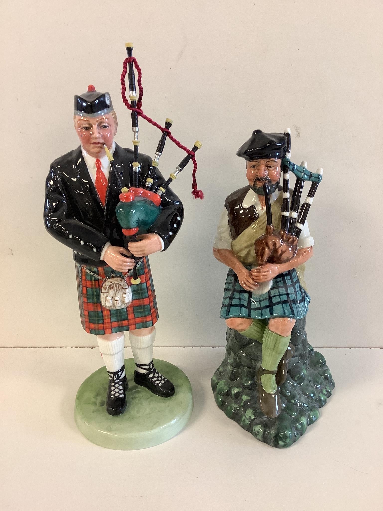 2 Royal Doulton figurines including â€œThe Piperâ€ and (1 of 3)