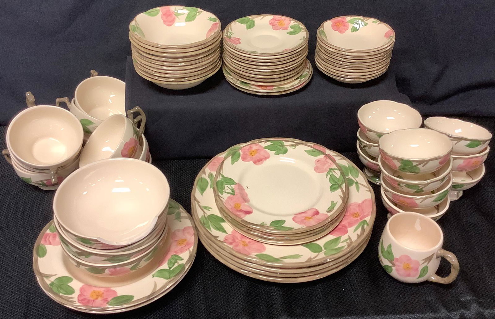 67 piece Franciscan Desert Rose lot: 10 coffee cups, 10 (1 of 1)