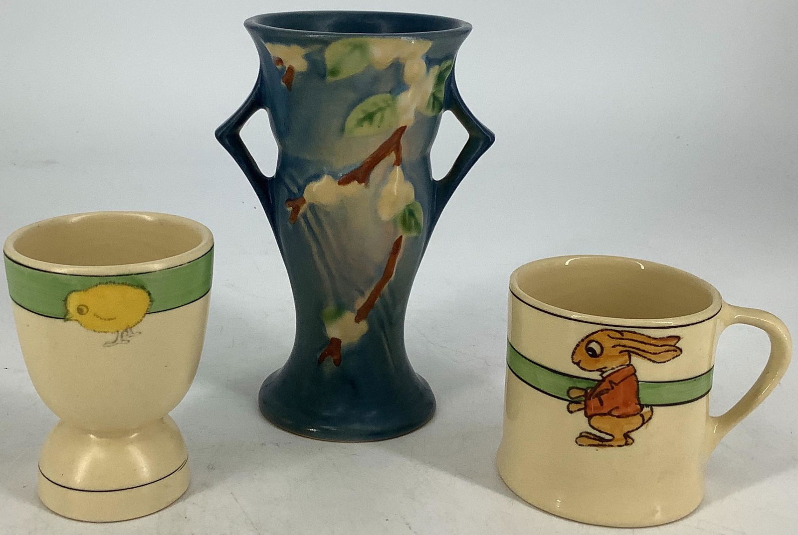 3 pieces of Roseville pottery: Snowberry vase, juvenile (1 of 1)