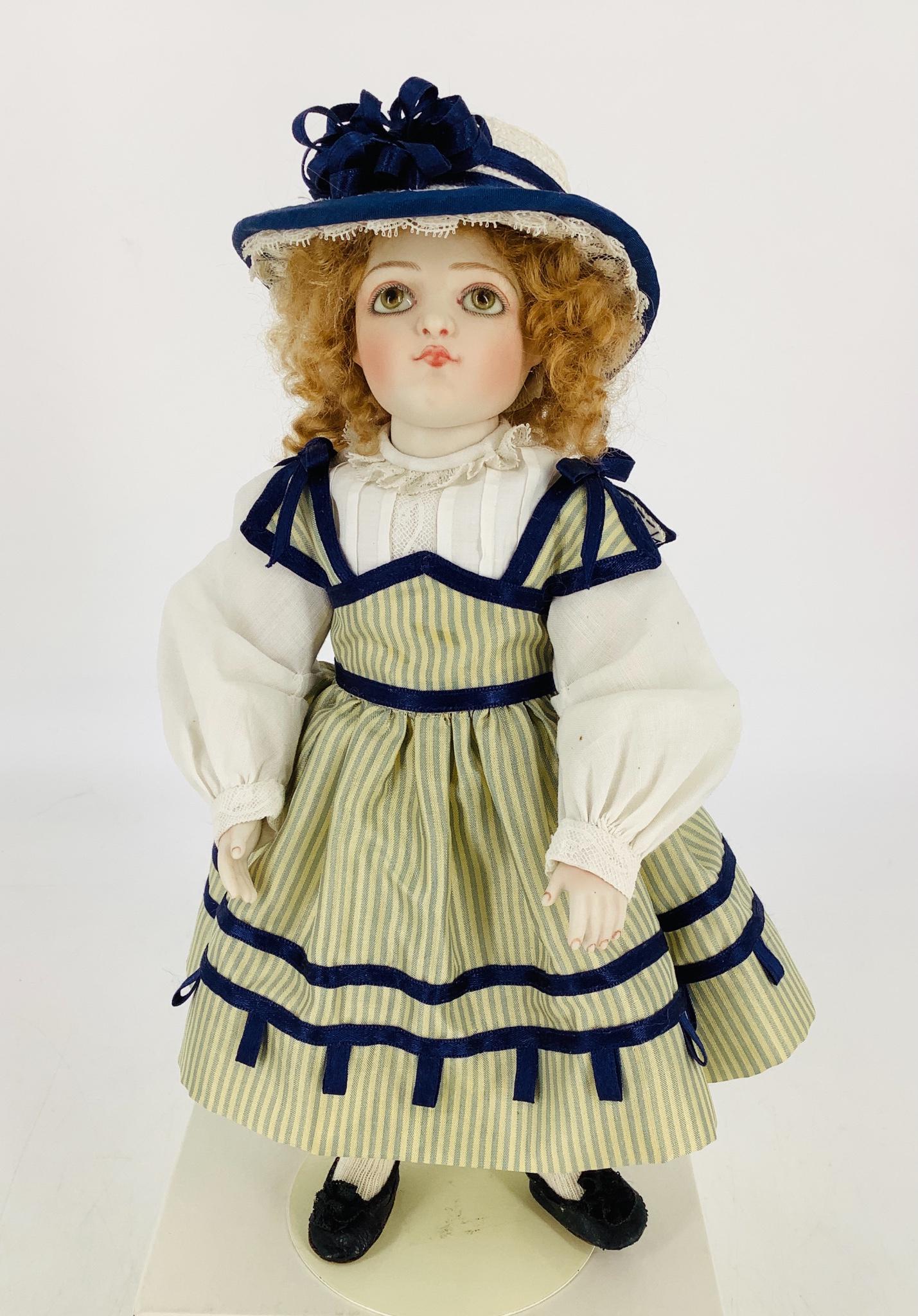 Beautiful artist porcelain lady. 9" doll incised "B (1 of 3)