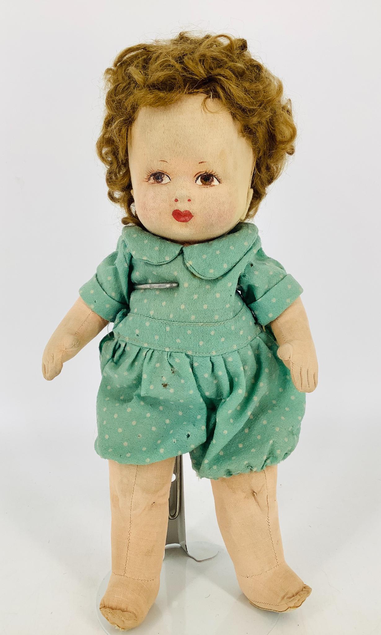 1917-on 13" Chad Valley Doll, original tagged outfit (1 of 3)