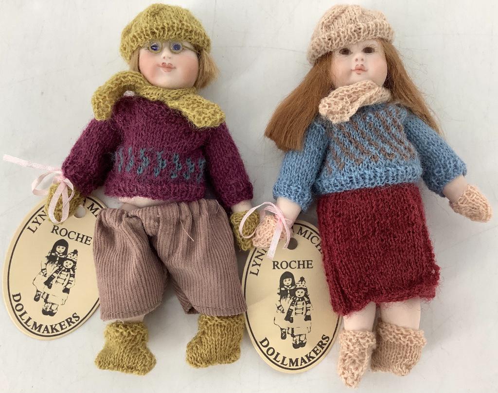 Pair all-porcelain toddlers, "Amy" and "Tim", by Lynne (1 of 3)