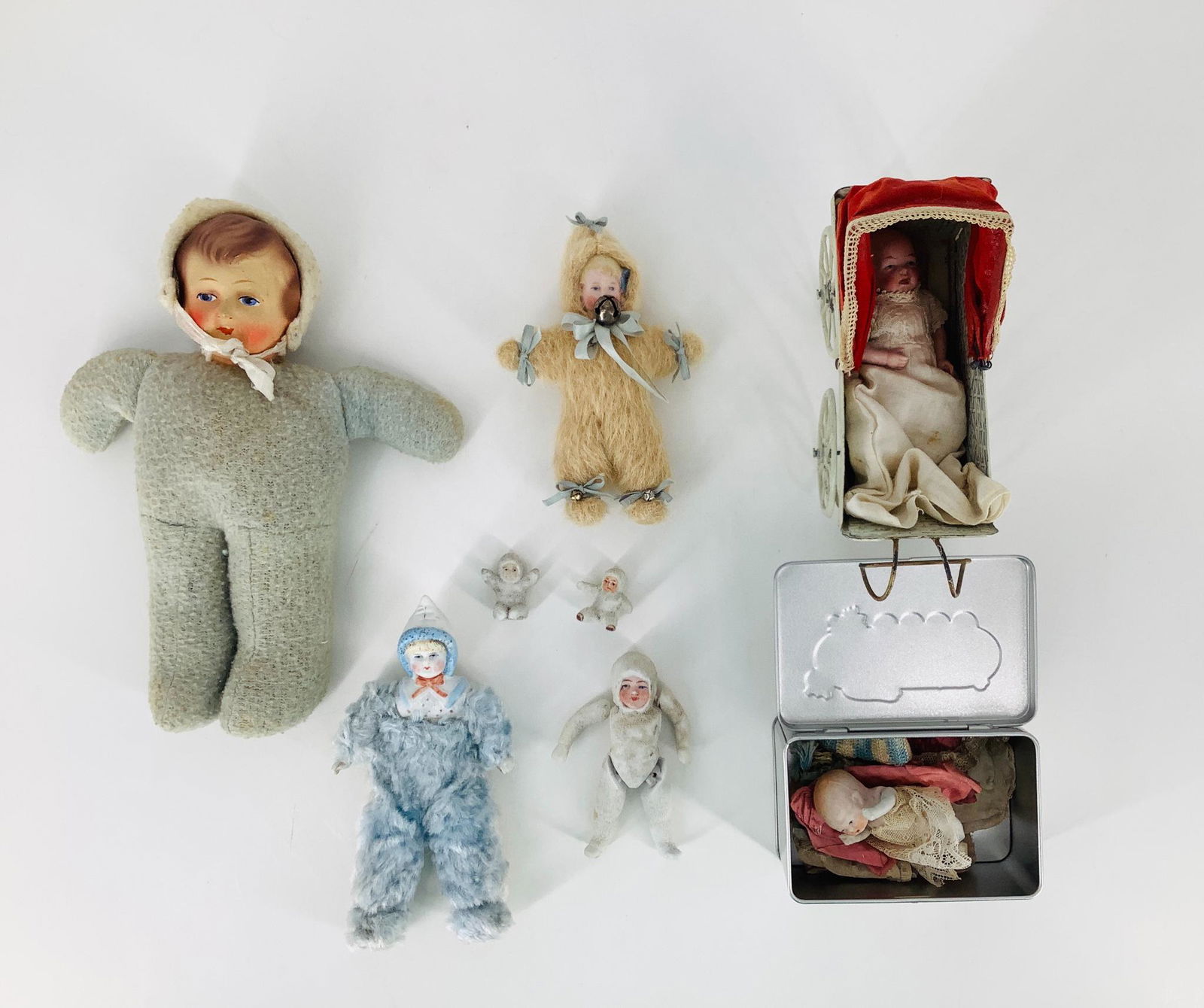 Lot (10) bisque dolls including dolly bears, snow (1 of 1)