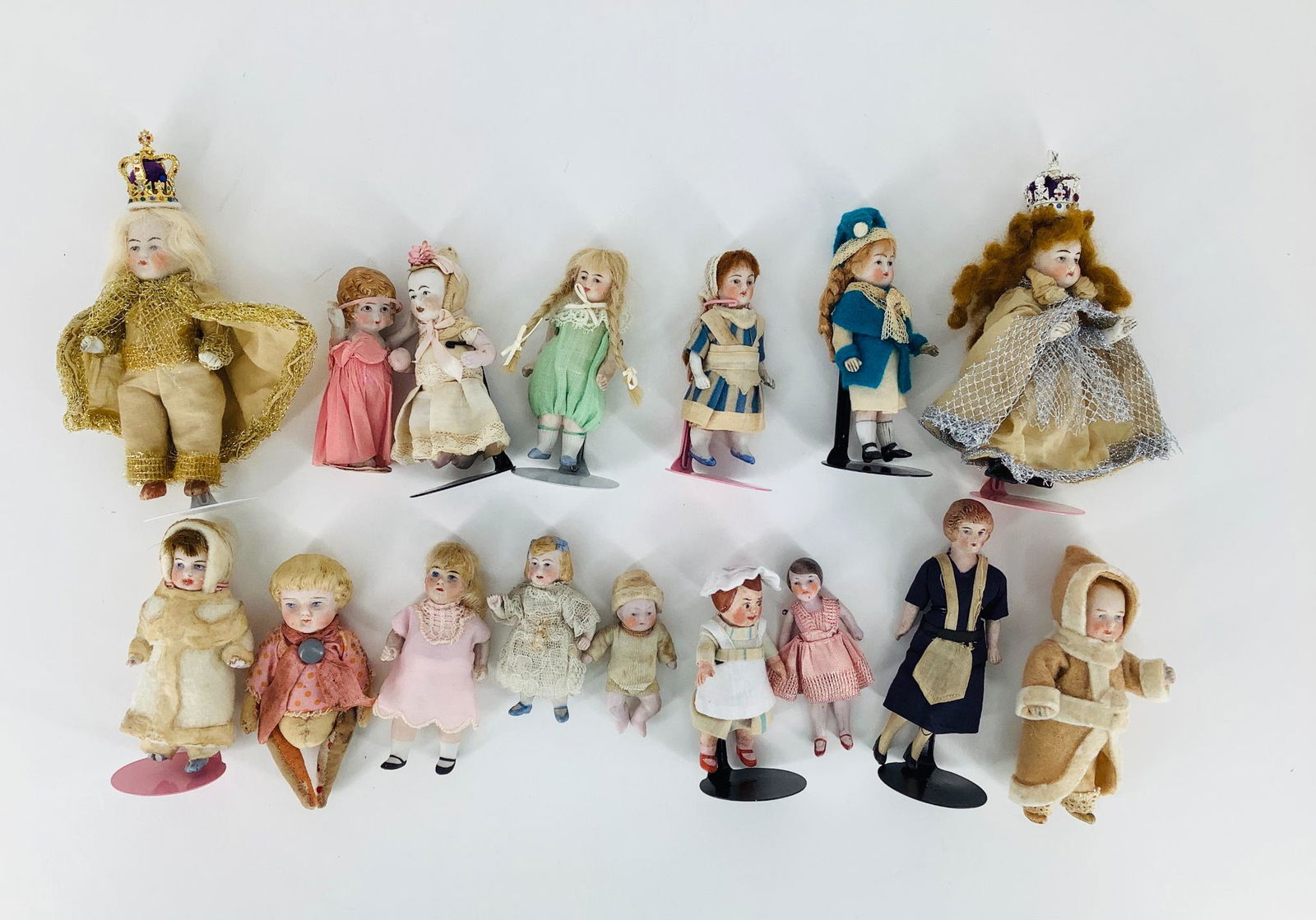 Lot (16) bisque dolls some with hair ranging from 2 (1 of 1)