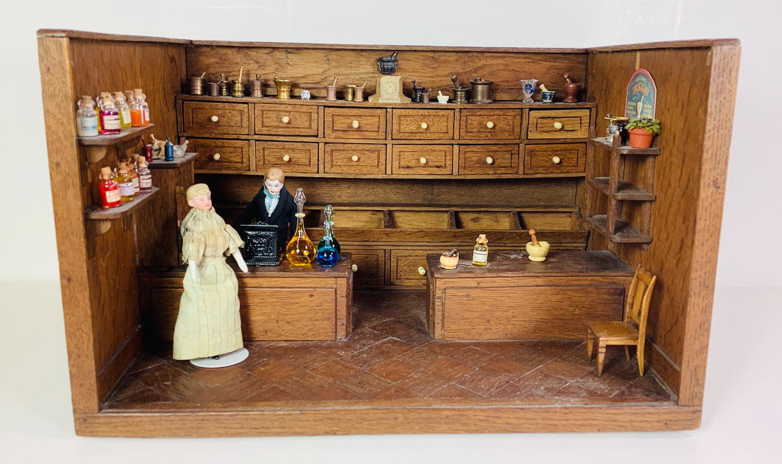 Wonderful vintage Apothecary Room Box. Constructed of (1 of 1)