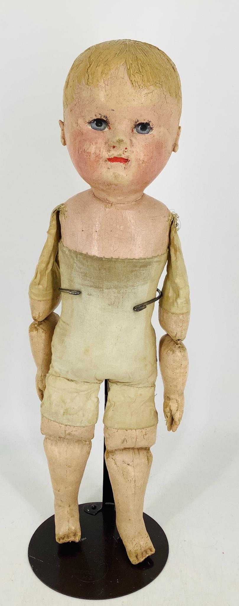19 1/2" Martha Chase all cloth doll. Left arm pinned (1 of 2)