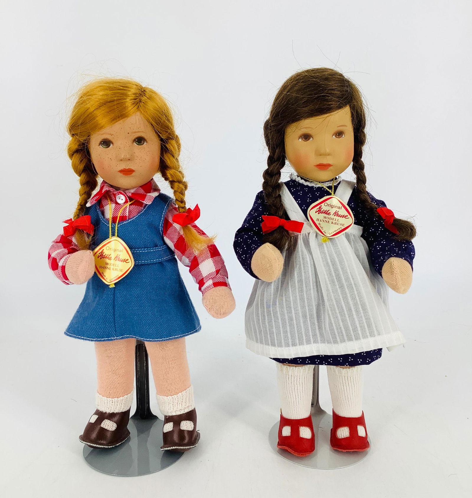 (2) Kathe Kruse "Hanne Kruse" dolls. 10" girls with (1 of 3)
