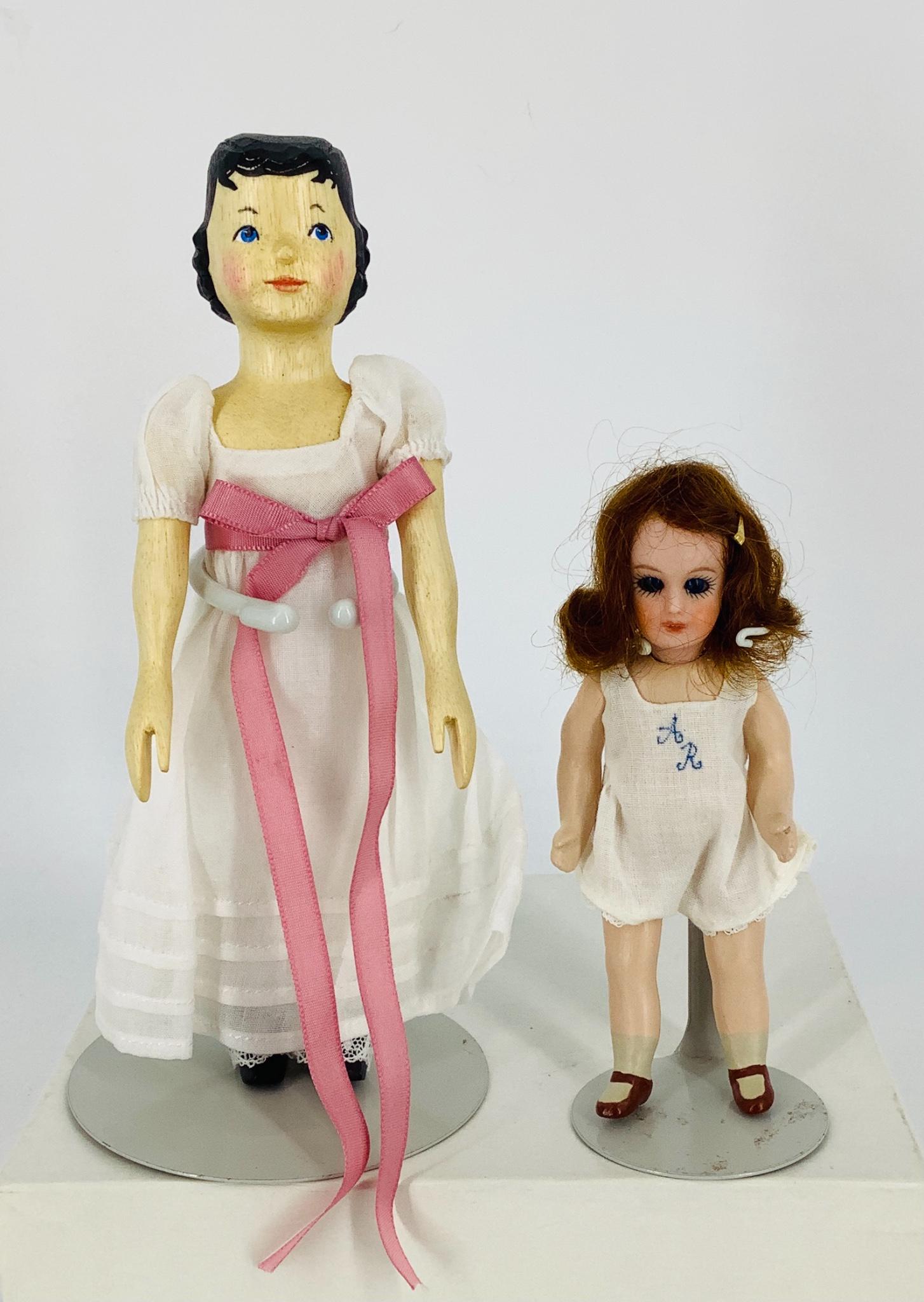 (2) Dolls made for UFDC events. Includes 4 1/2" bique (1 of 2)