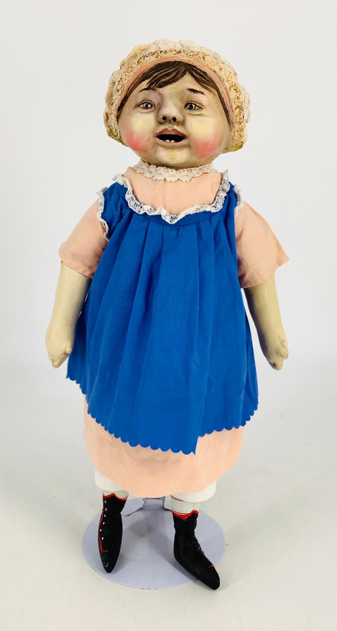Cloth and clay character doll by ODACA artist Rhonda (1 of 2)