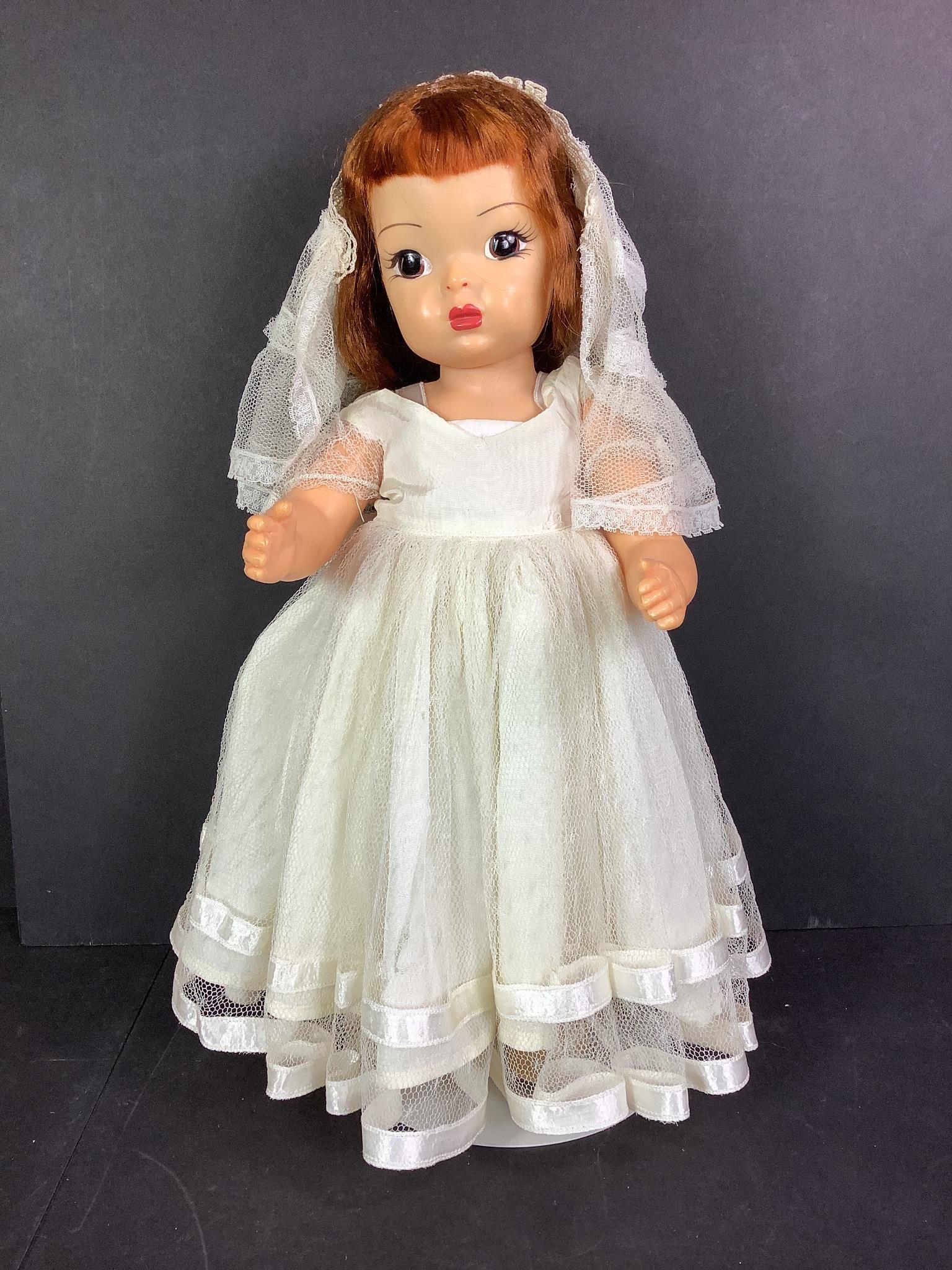 Hard Plastic Terri Lee. 16" doll with synthetic red (1 of 2)