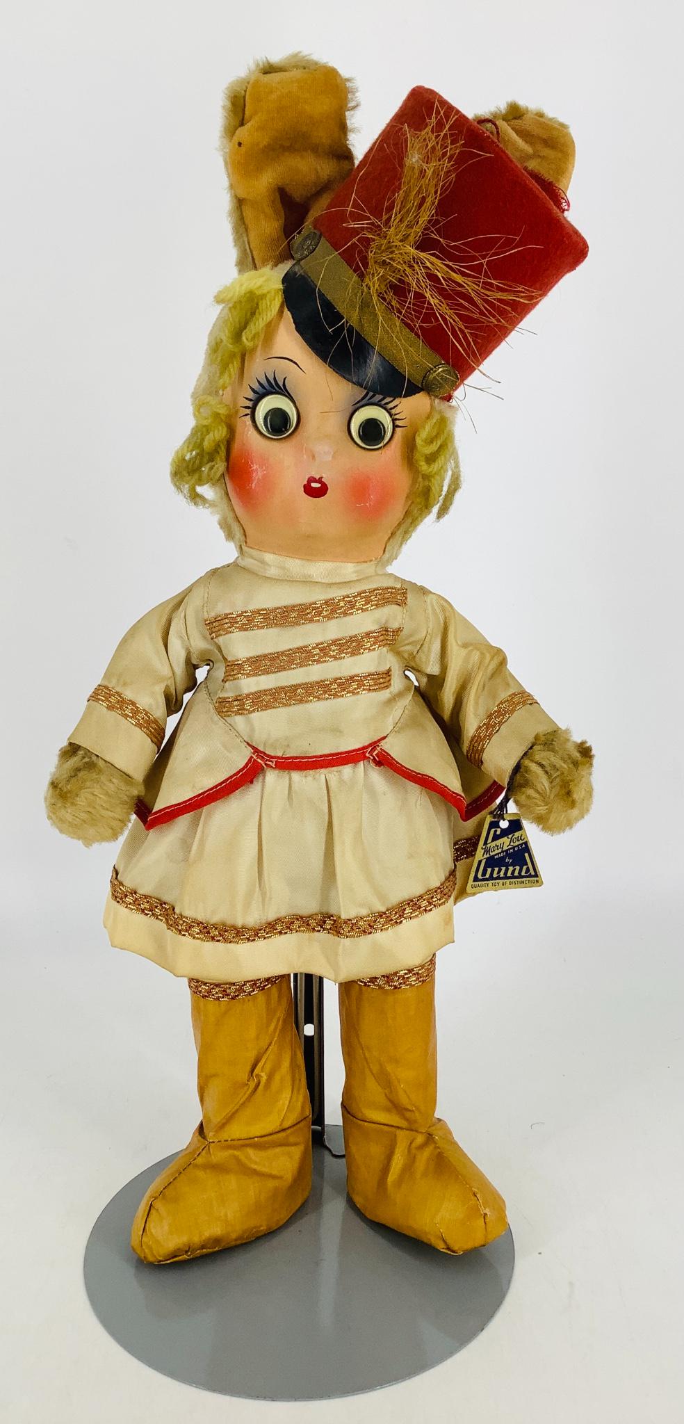 1950's Gund "Mary Lou" Rabbit/Girl. 18" to top of ears, (1 of 2)