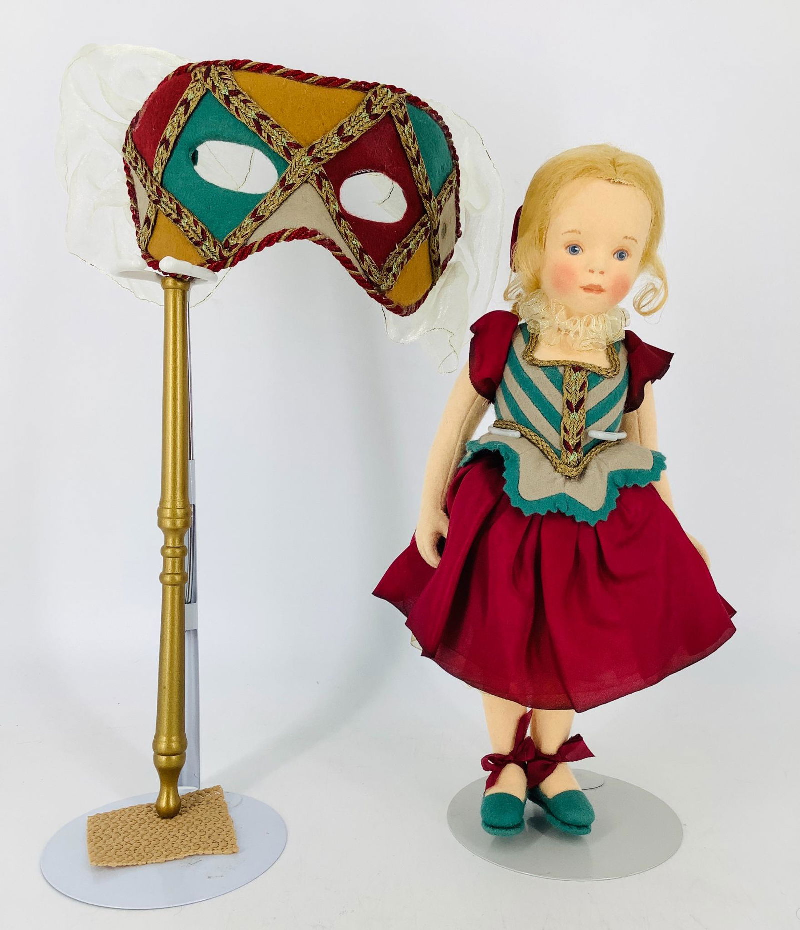 All Felt fully jointed doll "Musette" by R. John (1 of 3)