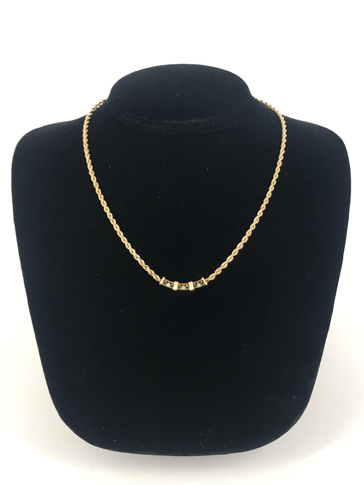 Gold Necklace with Gemstone Pendant (1 of 9)