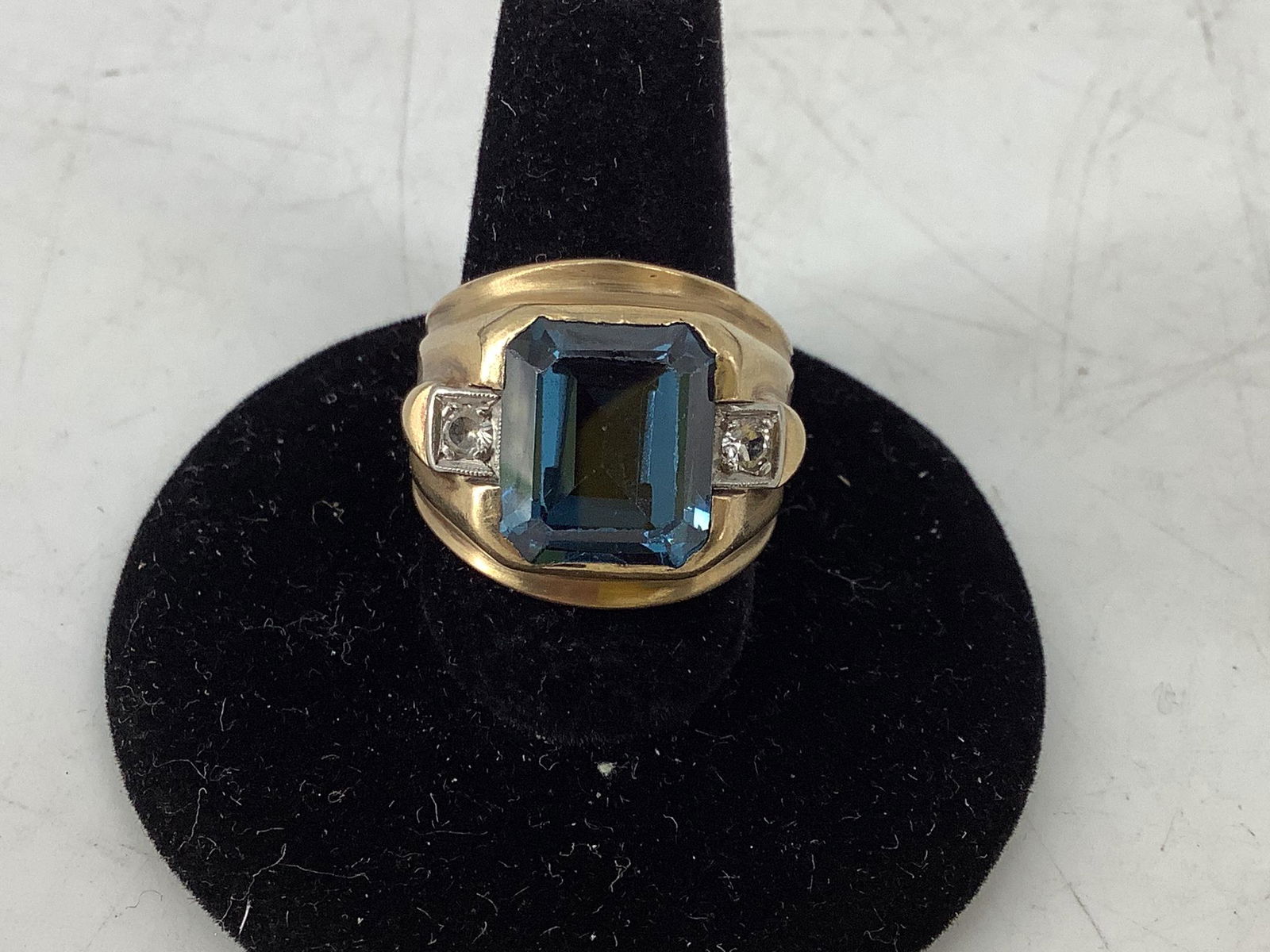 Vintage MenÃ­s 10kt Yellow Gold & Gemstone Fashion Ring (1 of 5)