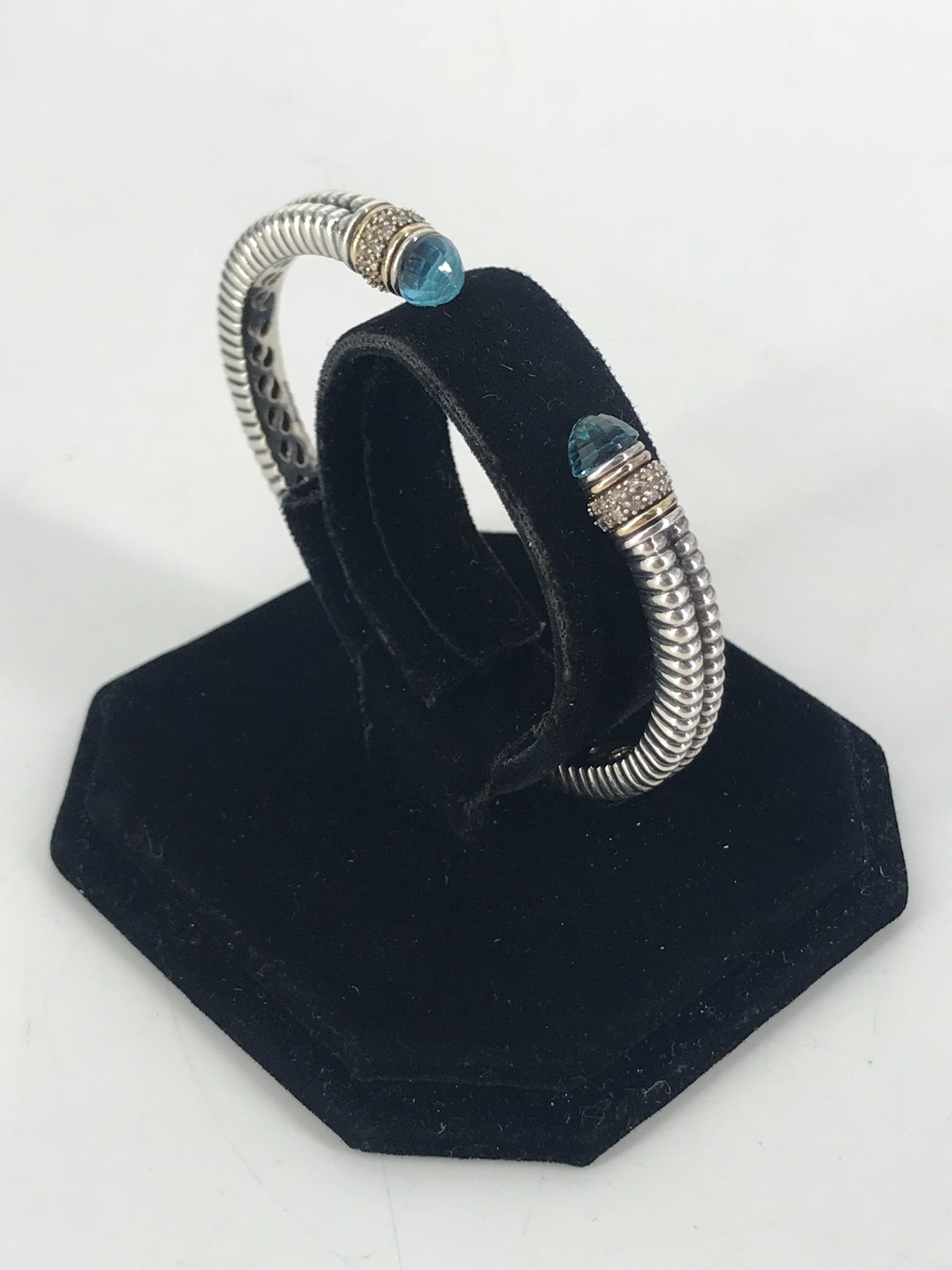 Sterling Silver, Diamond & Gemstone Fashion Bangle (1 of 7)