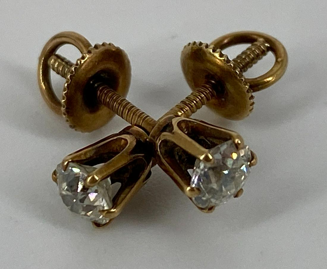 Vintage Diamante Stone Solitaire Earrings (1 of 3)