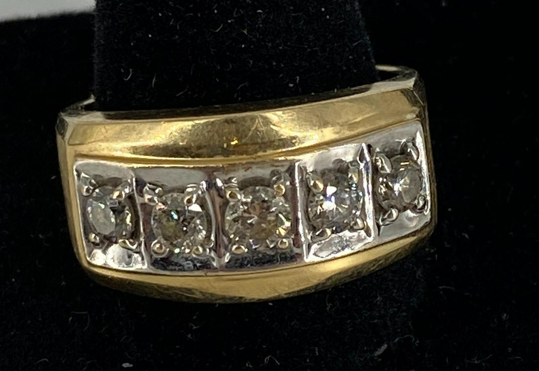 14kt Dual Tone Mens Fashion Ring (1 of 7)