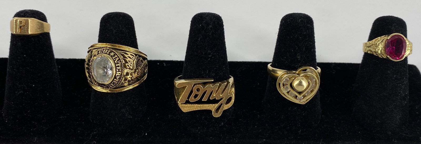 Five Gold Tone Rings (1 of 6)