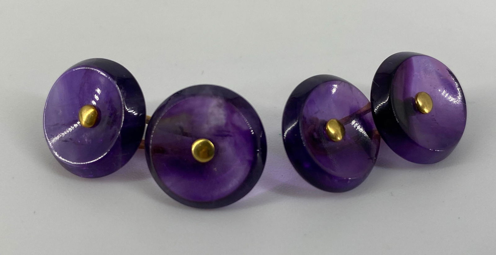 Pair of Cufflinks with Amethyst Disks (1 of 5)