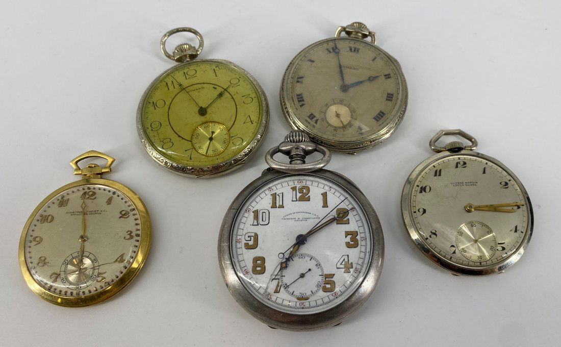 5 Gold and silver tone pocket watches (1 of 1)