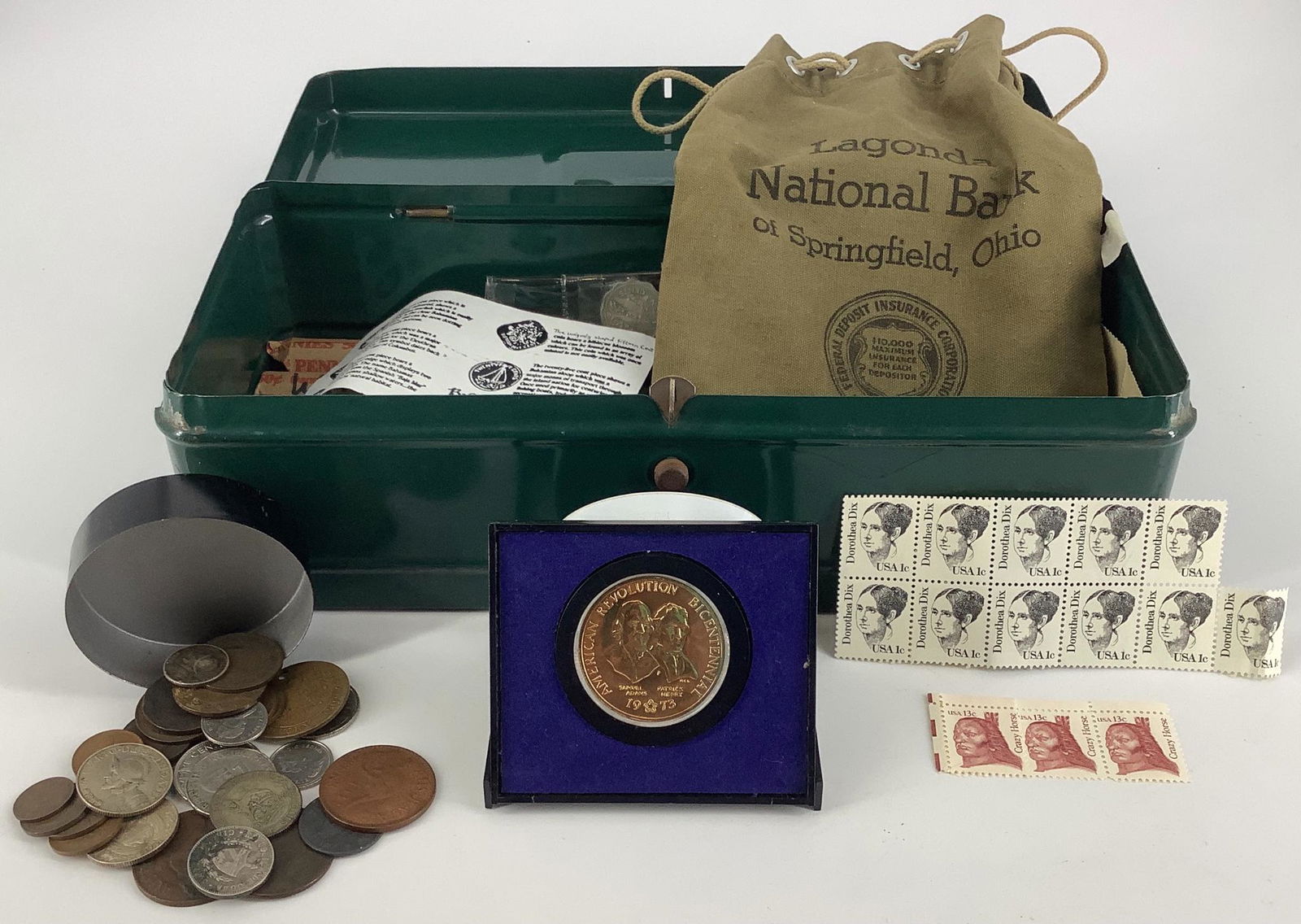 Lot of Assorted U.S. + Foreign Coins and Tokens (1 of 6)