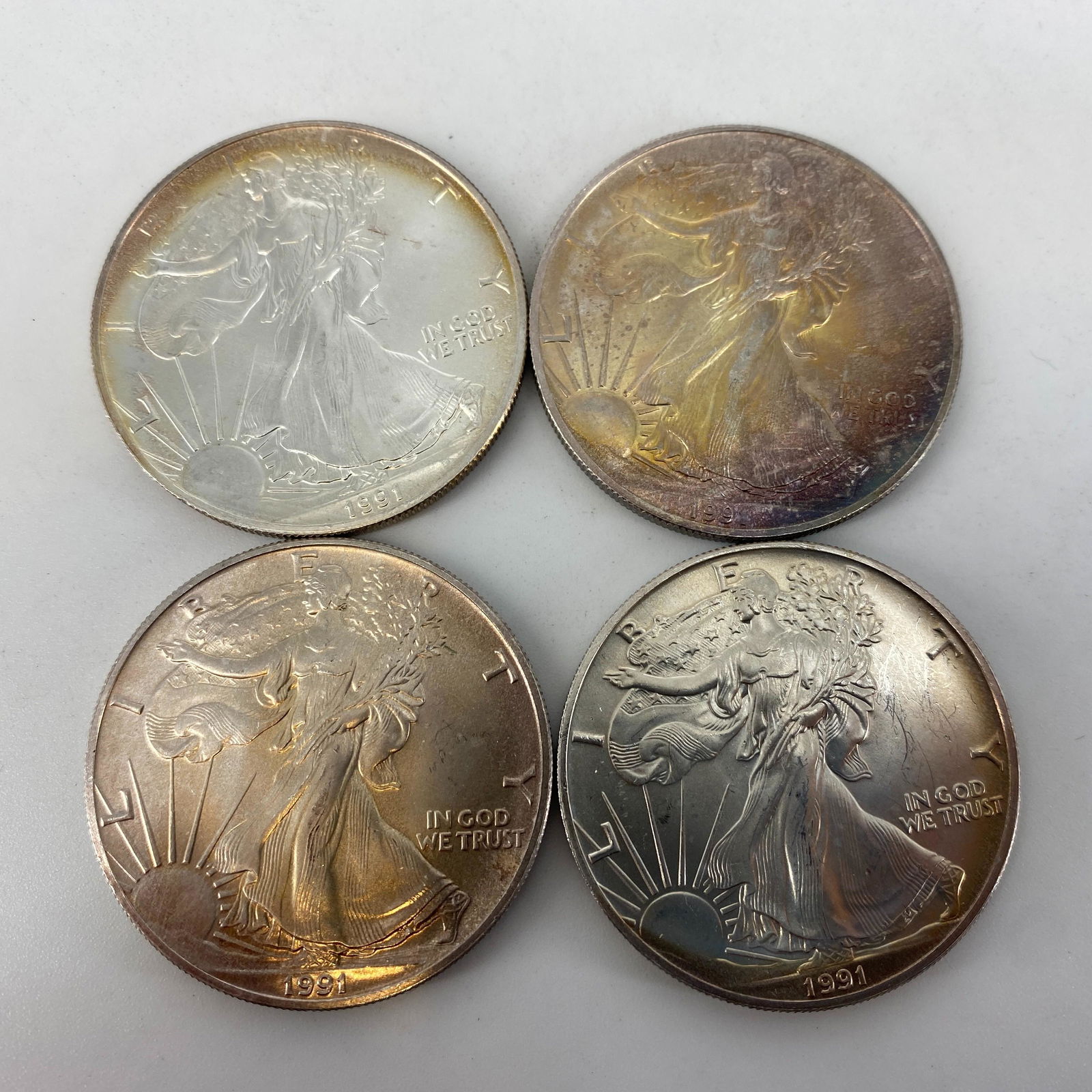 Four U.S. Silver Eagle $1.00 Coins (1 of 9)