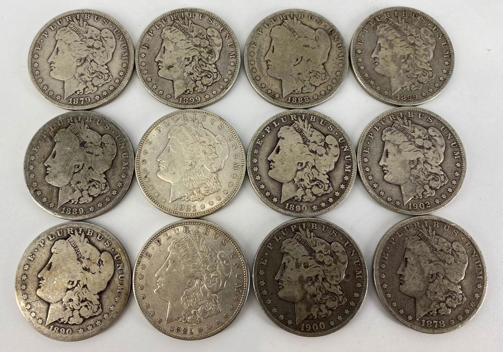 Twelve U.S. Morgan Silver $1.00 Coins (1 of 7)