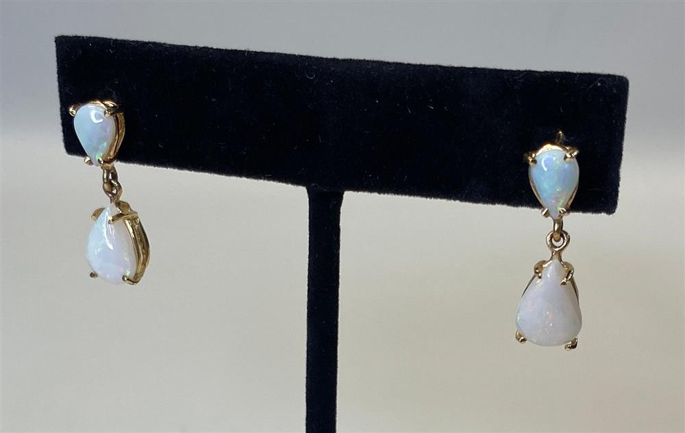 14KT YELLOW GOLD AND OPAL EARRINGS (1 of 8)