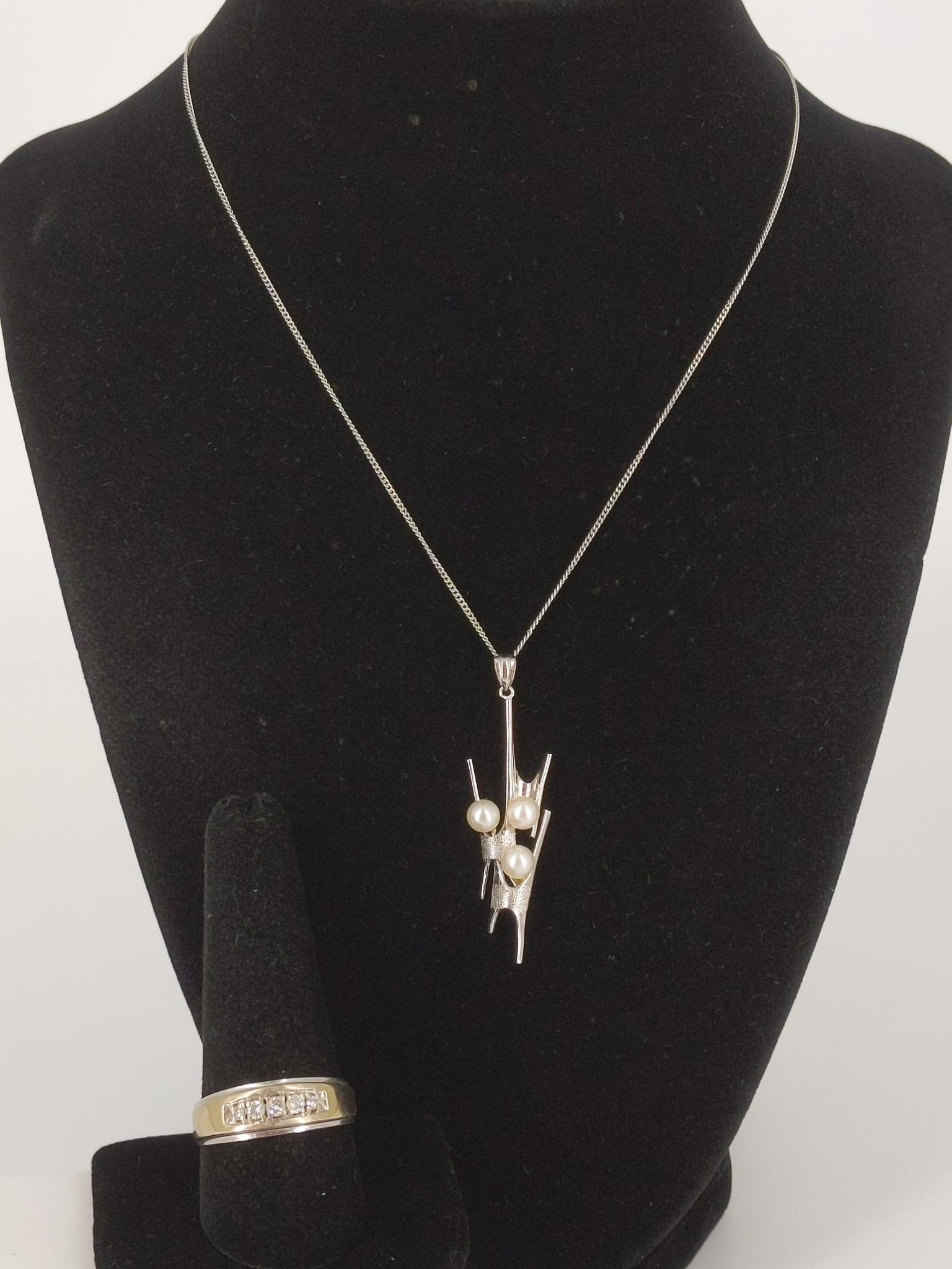 Vintage 14kt Dual Tone MenÃ­s Fashion Ring With (1 of 9)