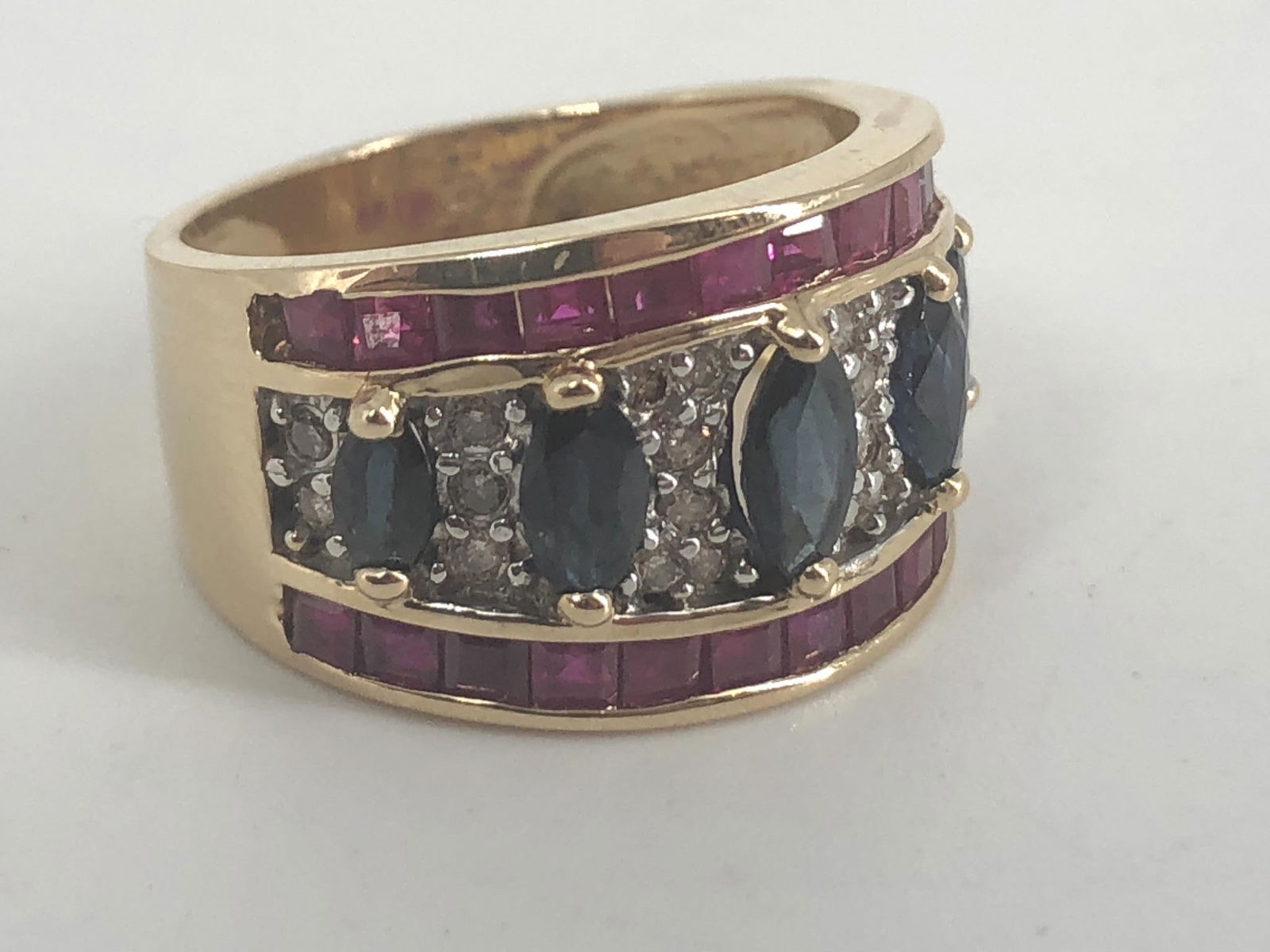 14kt Yellow Gold, Ruby, Sapphire, and Diamond Gemstone (1 of 5)