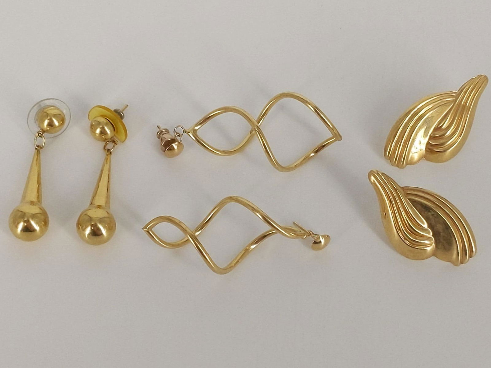 Three Pair 14kt Yellow Gold Earrings (1 of 4)