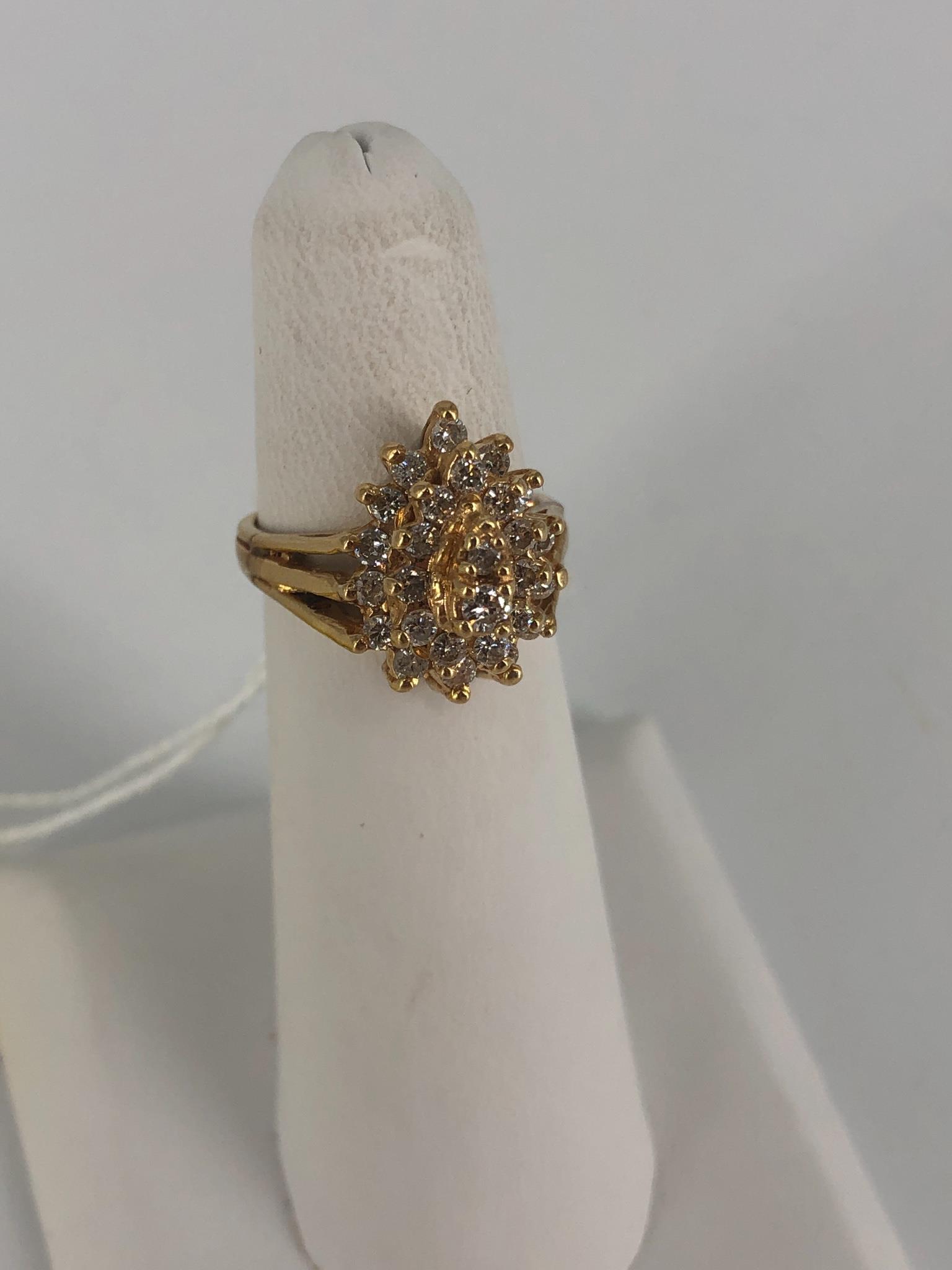 14kt Gold and Diamond Cluster Ring (1 of 5)