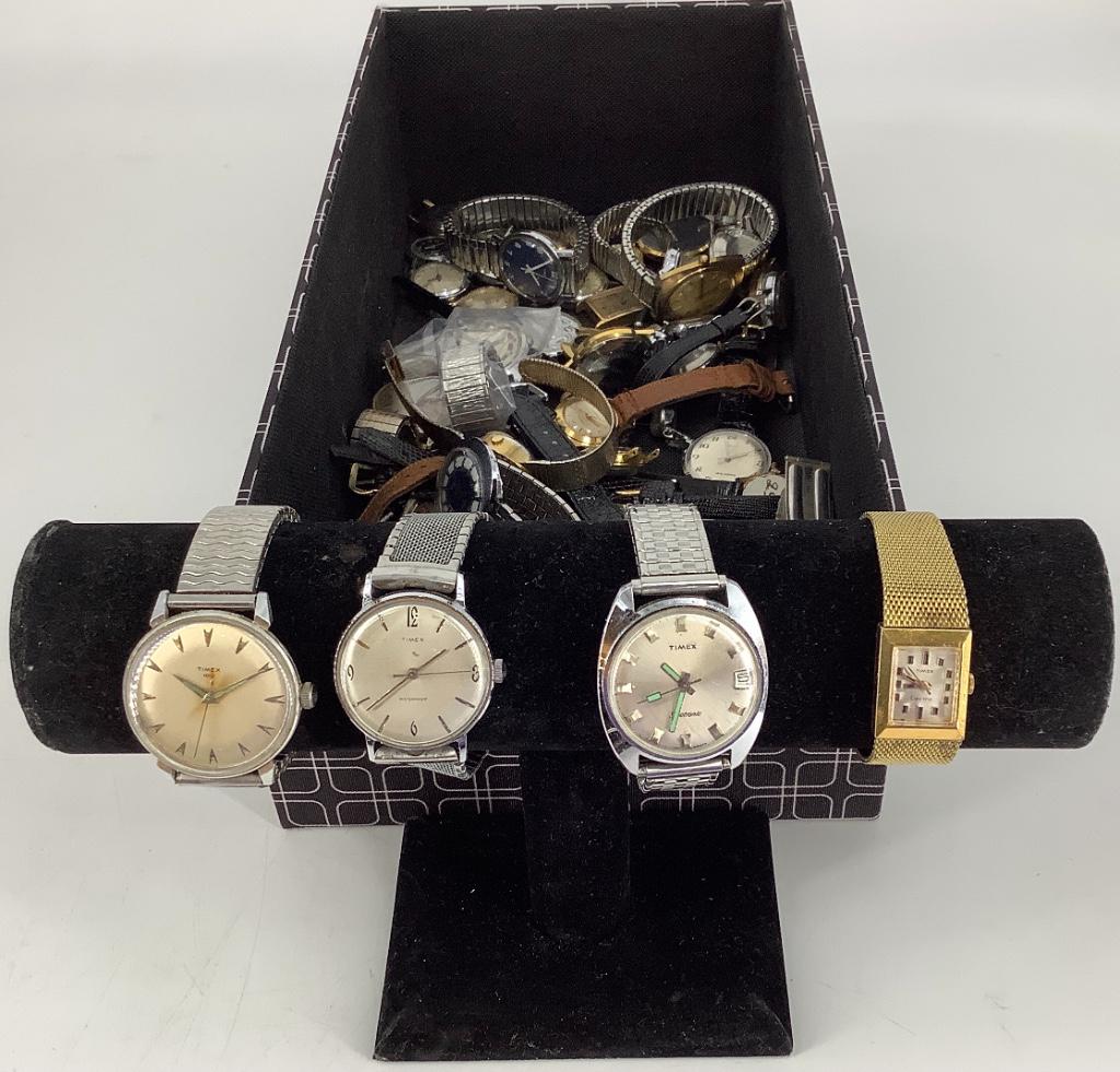 Lot of Sixty-Three Assorted Timex Wrist Watches and (1 of 12)