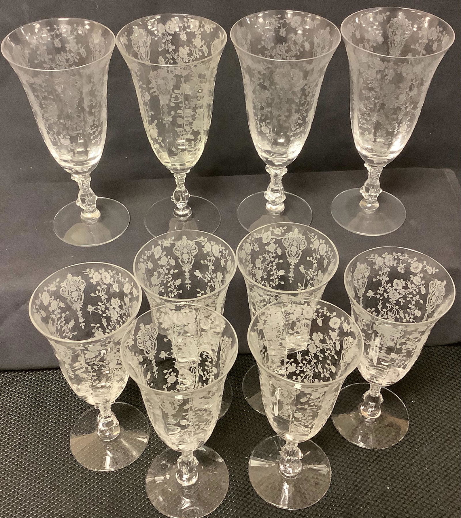 10 Cambridge Ã¬Rose PointÃ® glasses; (6) 8oz and (4) (1 of 1)