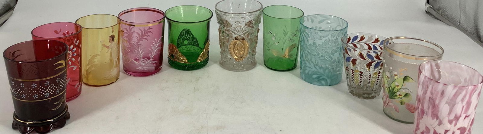 Lot of assortment of color and sizes of glasses, 11 (1 of 1)