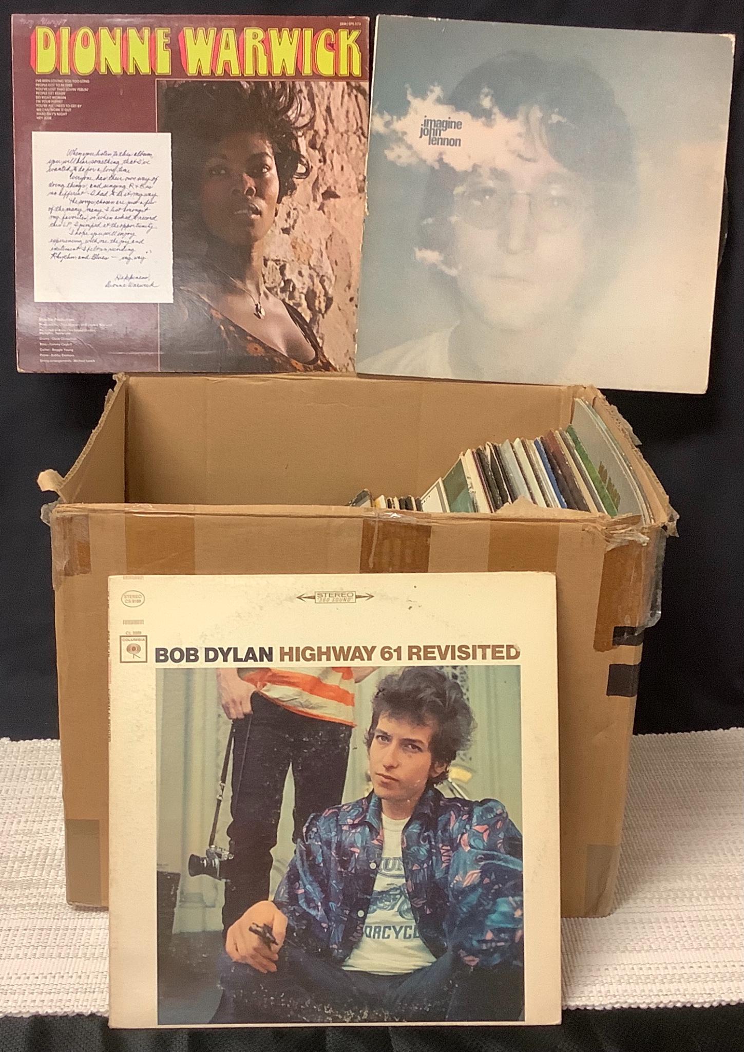 Lot of 39 vinyl records including Bob Dylan, John (1 of 2)