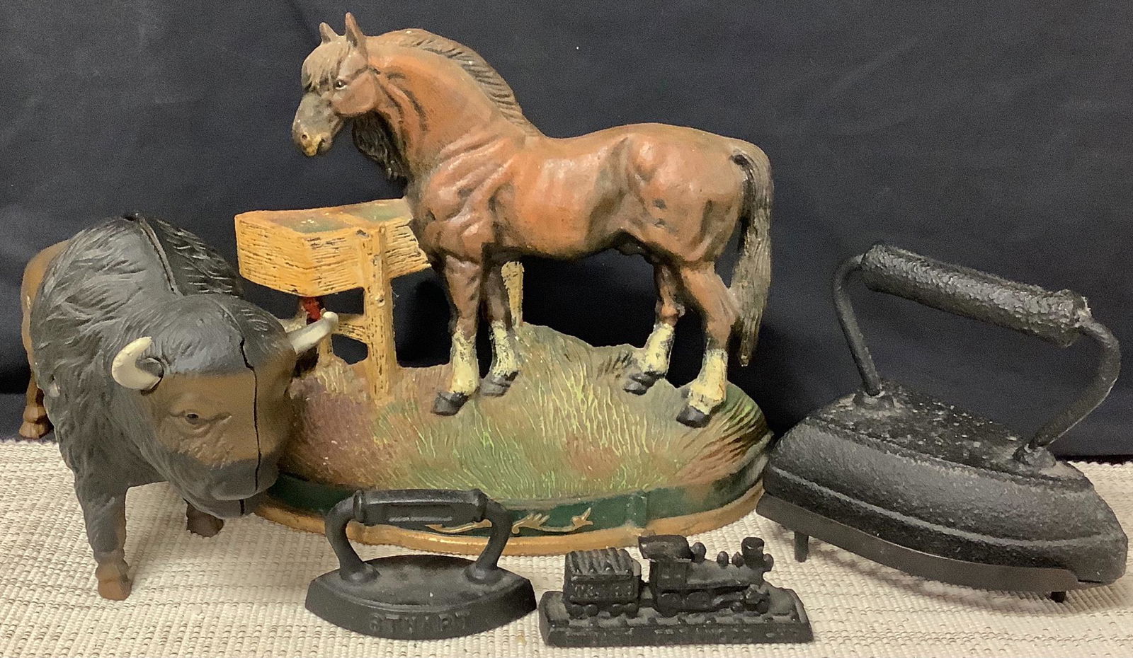 Lot of cast iron items including (2) sad irons, Buffalo (1 of 4)