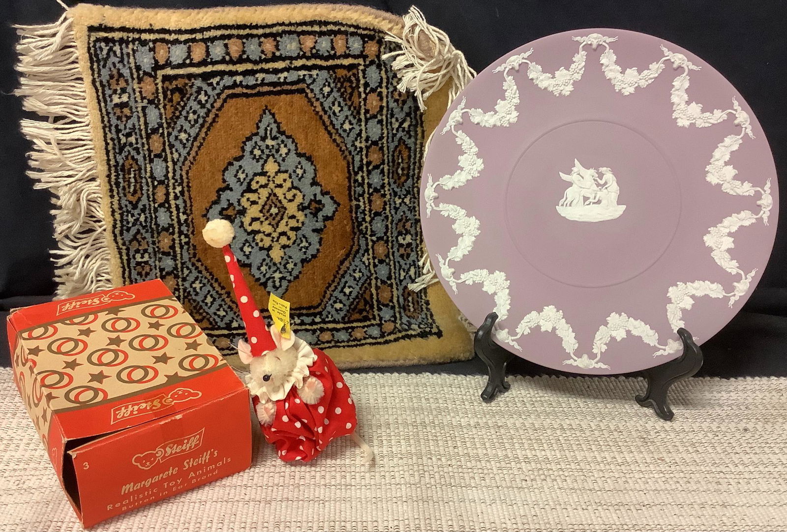 Lot of misc items including textile, Wedgewood & steiff (1 of 2)