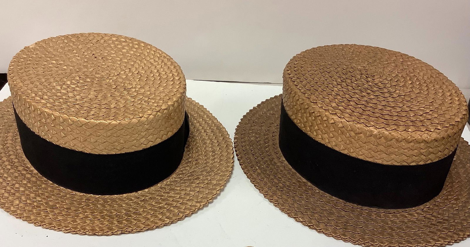 Lot of (2) Straw hats one Montgomery Wards Company and (1 of 1)