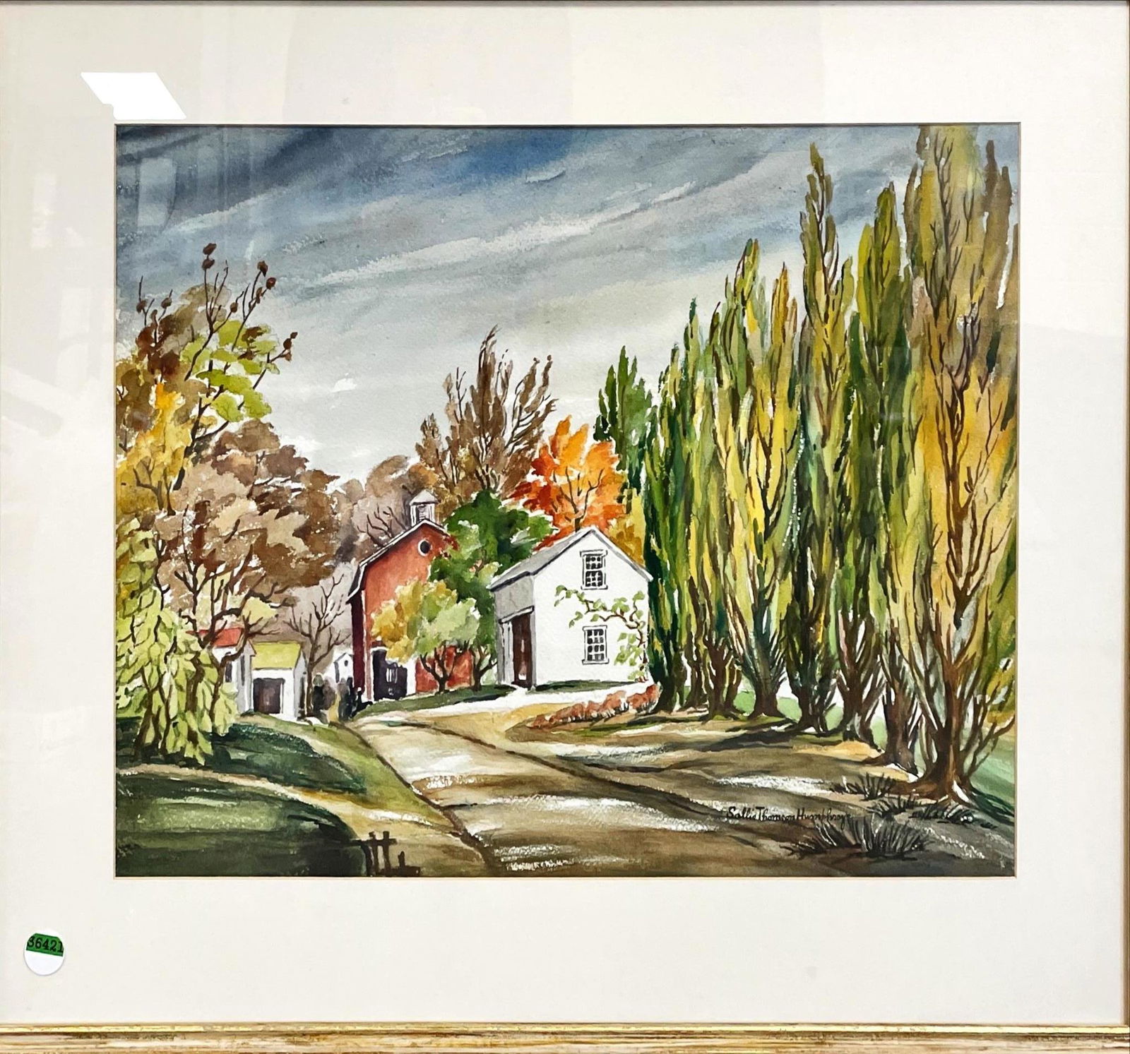 Sallie Thomson Humphreys watercolor scene with houses (1 of 1)