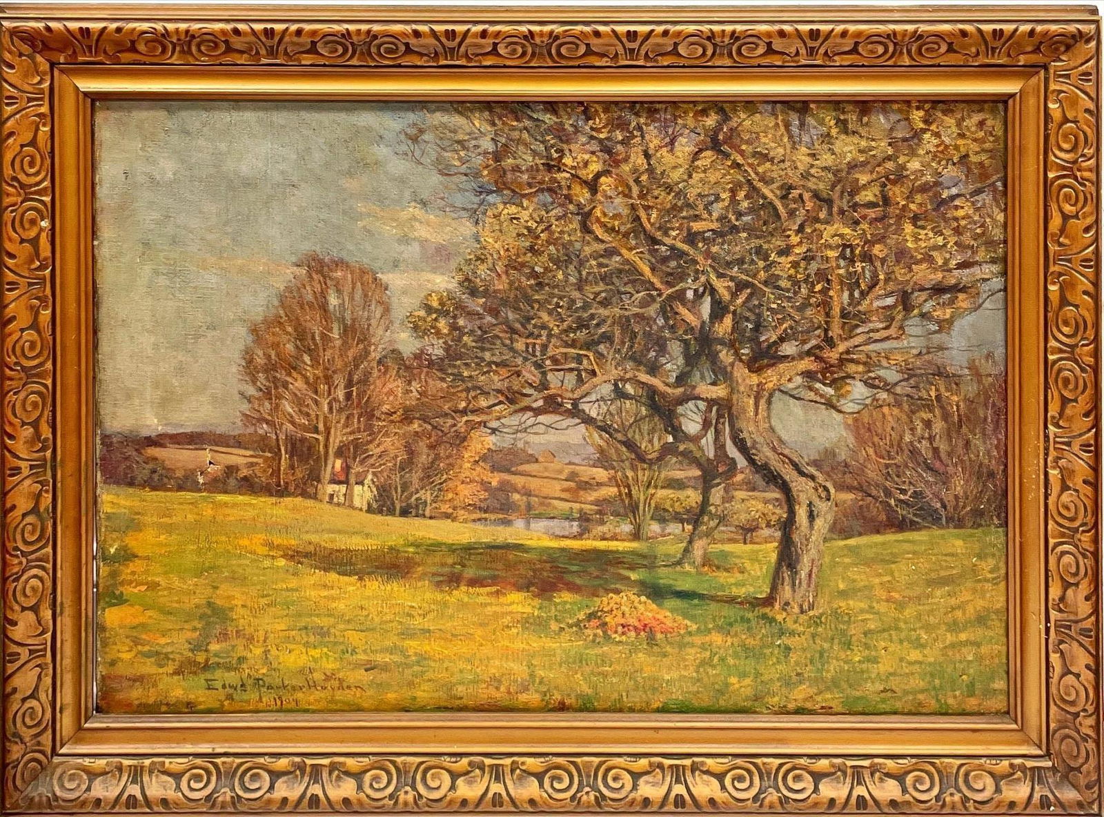 Edward Parker Hayden ( 1858- 1922) oil on canvas, cabin (1 of 1)