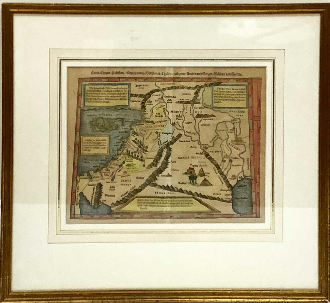 Hand colored antique map. Mid East. 20.5” x (1 of 1)